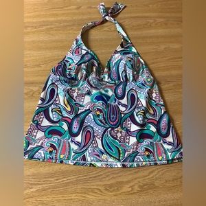 Catalina tankini paisley print colorful size 12/14  blue purple white pink🌹